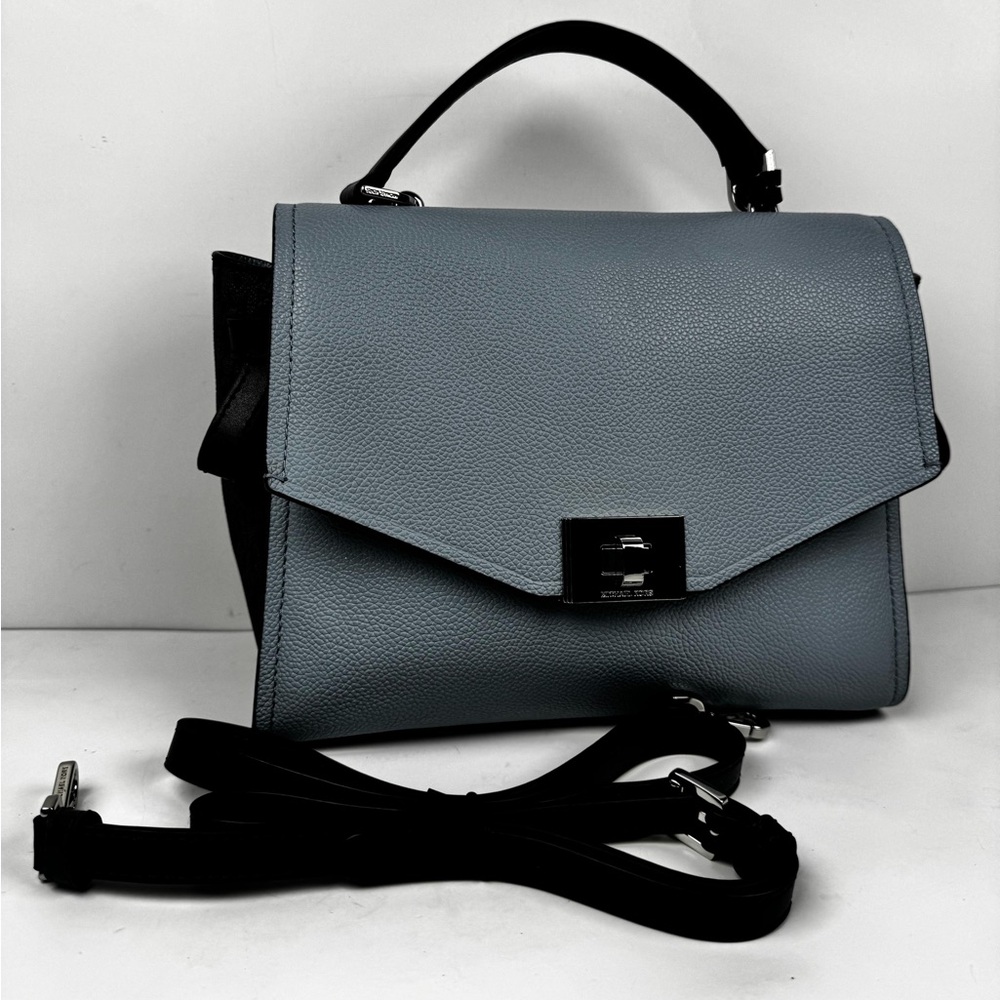 Michael Kors Cassie Small Leather Crossbody Pale Blue Satchel Bag